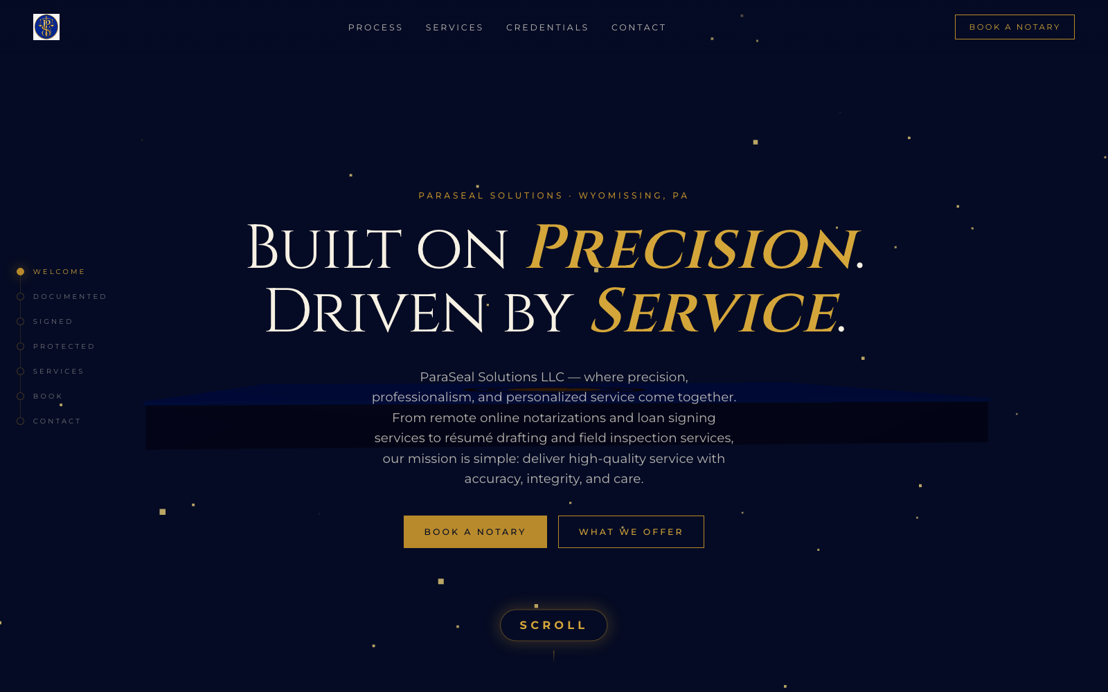 ParaSeal Solutions — notary and paralegal website built by Vexion Labs